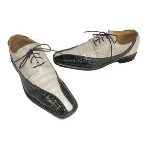 Expressions by RC gray & beige lace up dress shoes, oxfords men's size 10.5